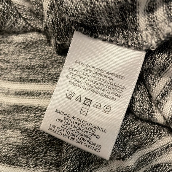 Postmark (Anthro) Mika Gray and White Striped Turtleneck Sweater - Picture 7 of 8